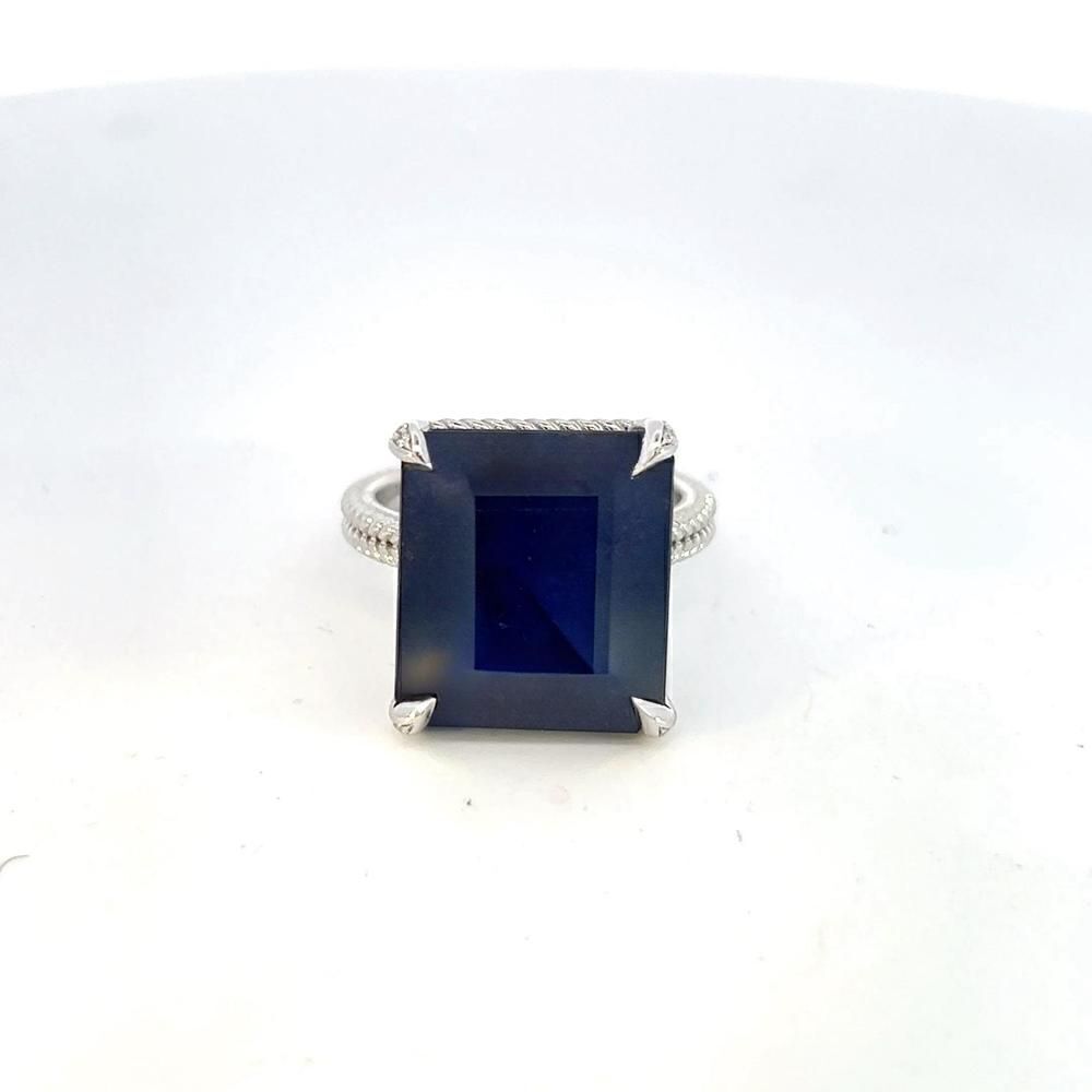 Natural Solitaire Sapphire Ring 6.5 14k W Gold 7 TCW Certified $3,150 310545